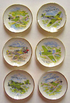 Dollhouse Miniature 6 Old Fashion Plane Plates
